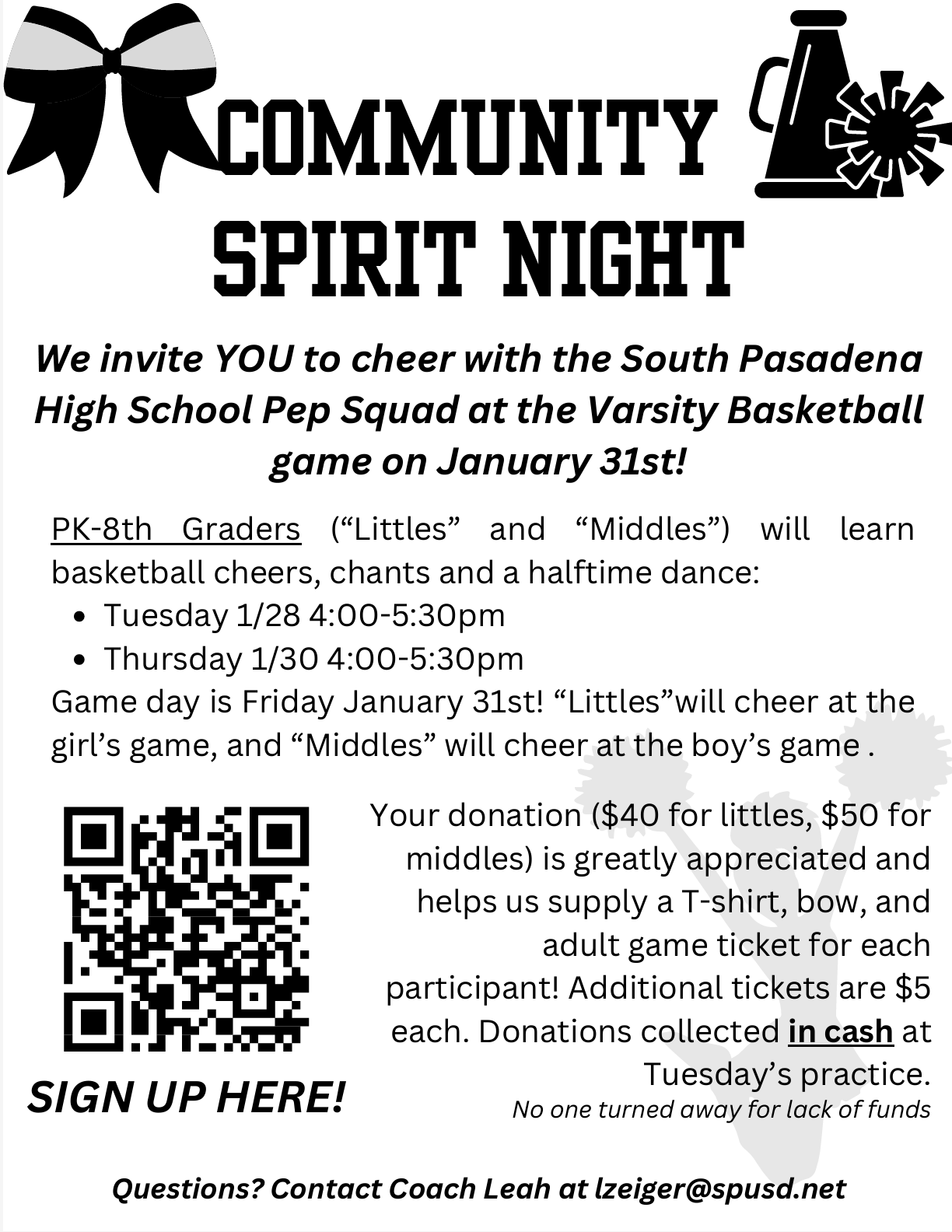 Pep Community Spirit Night